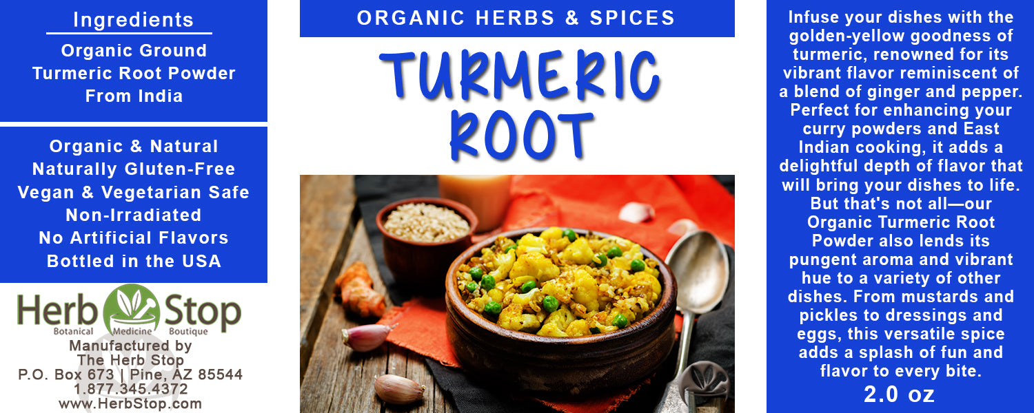 Organic Turmeric Root Powder Label