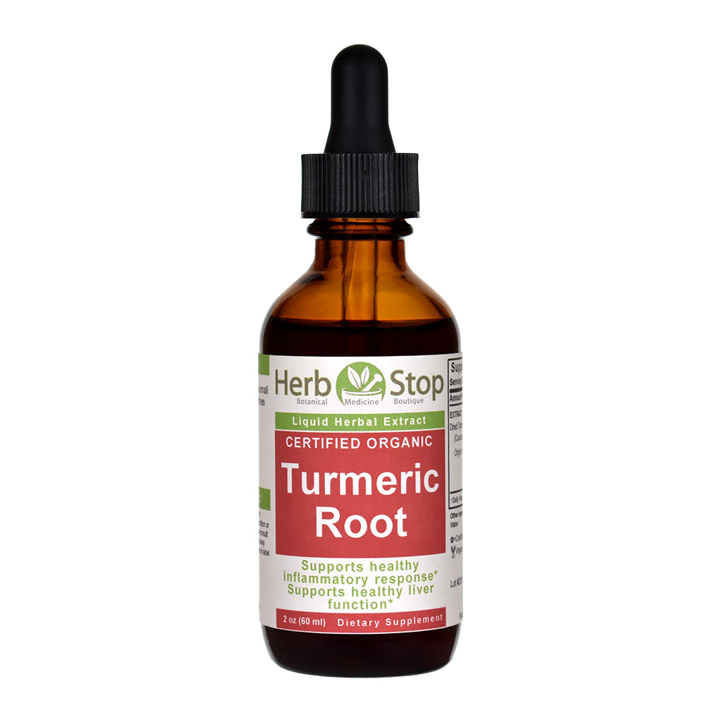 Organic Turmeric Root Liquid Extract 2 oz Bottle