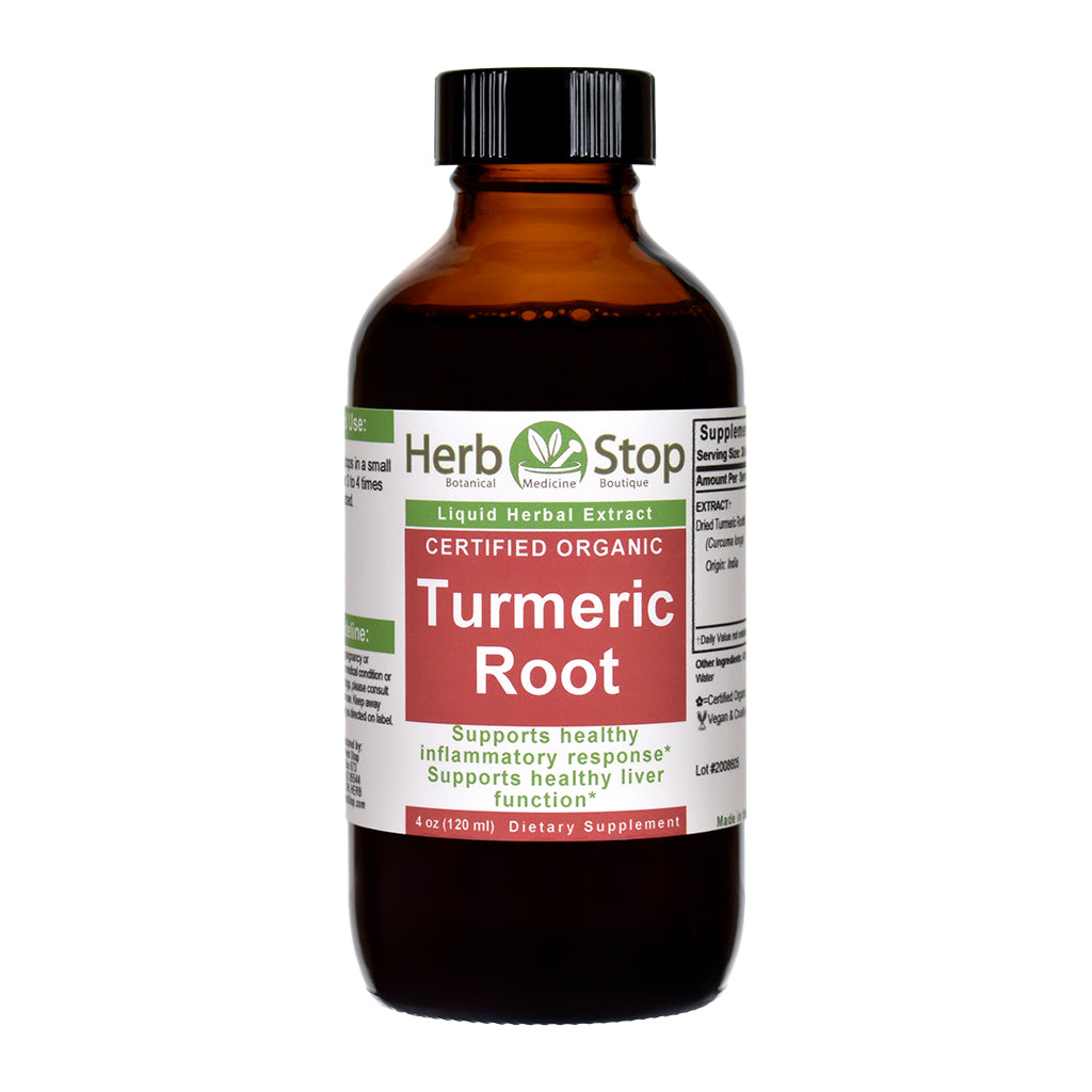 Organic Turmeric Root Liquid Extract 4 oz Bottle