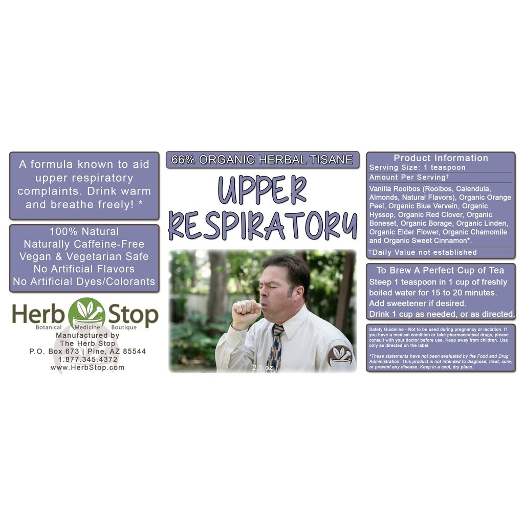 Upper Respiratory Loose Leaf Herbal Tea Label