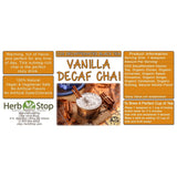 Vanilla Decaf Chai Loose Leaf Black Tea Label
