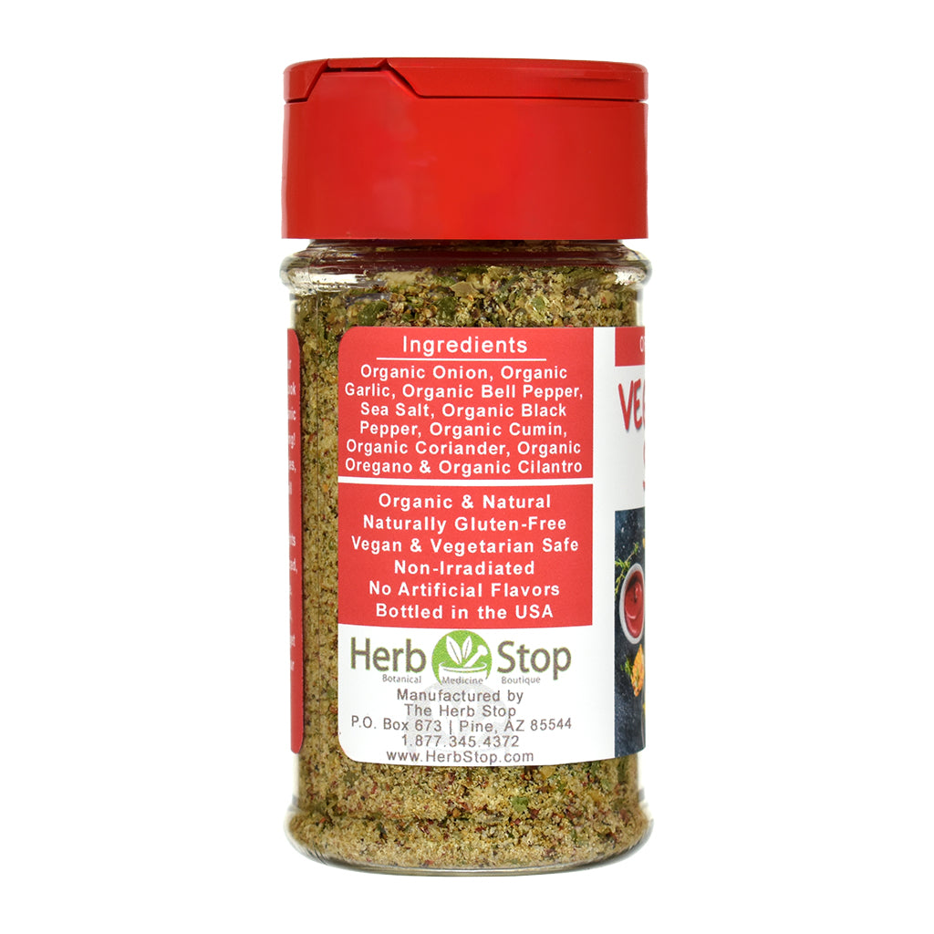 Organic Veggie Grilling Seasoning Spice Jar - Left