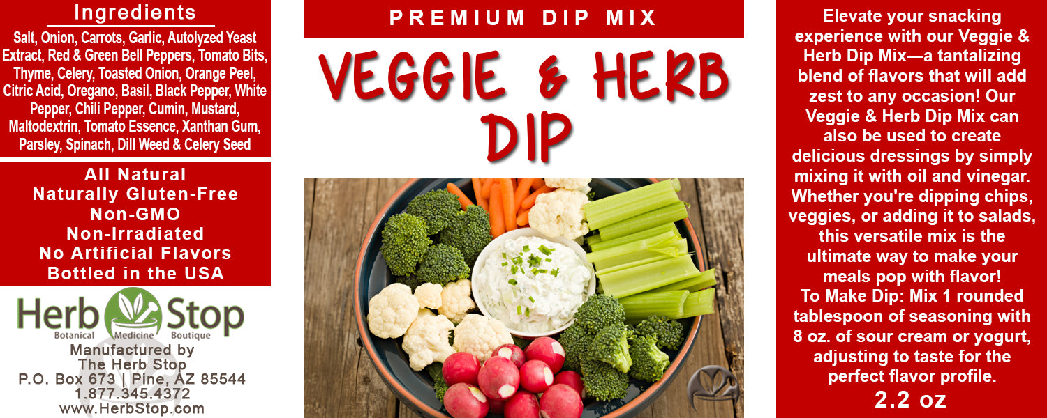 Veggie & Herb Dip Mix Label