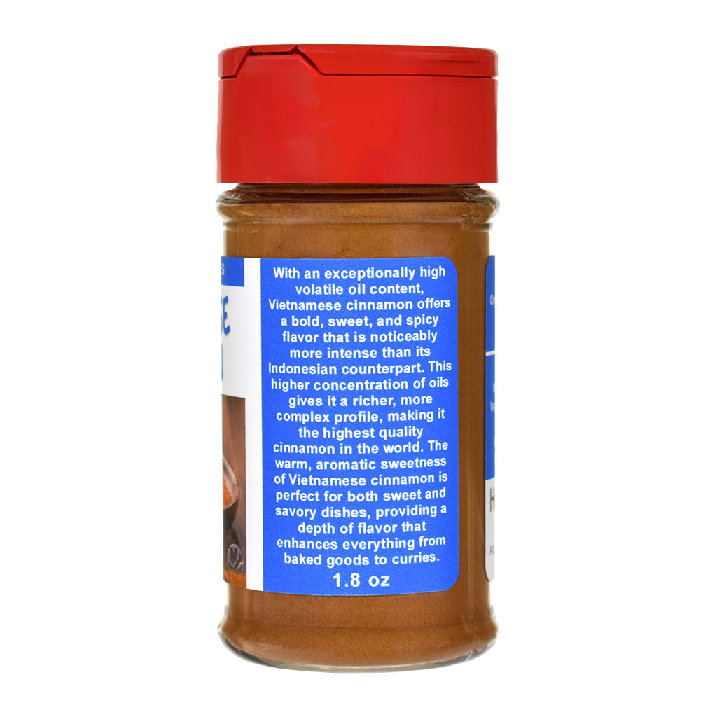 Organic Vietnamese Cinnamon Spice Jar - Right Side