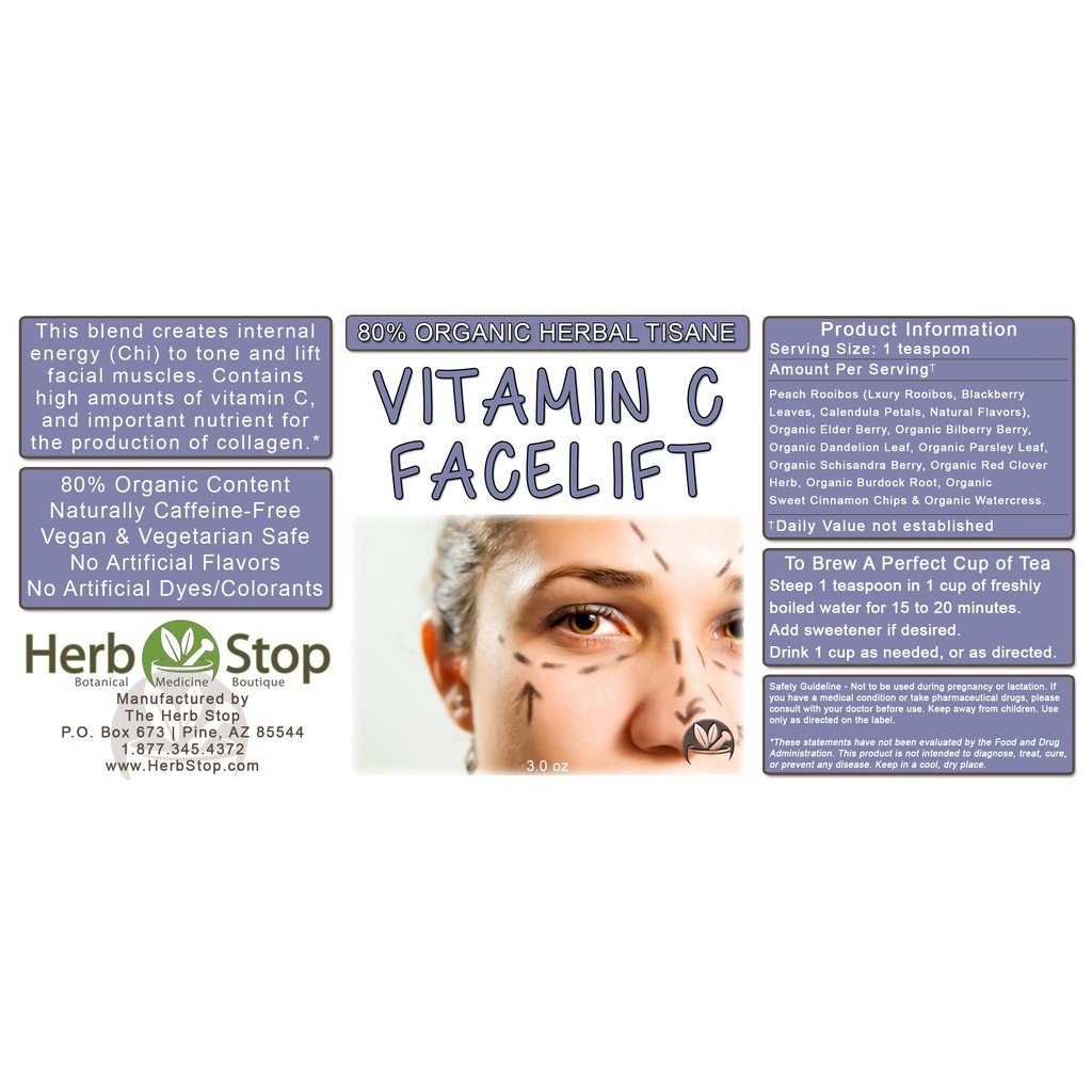 Vitamin C Facelift Loose Leaf Herbal Tea Label