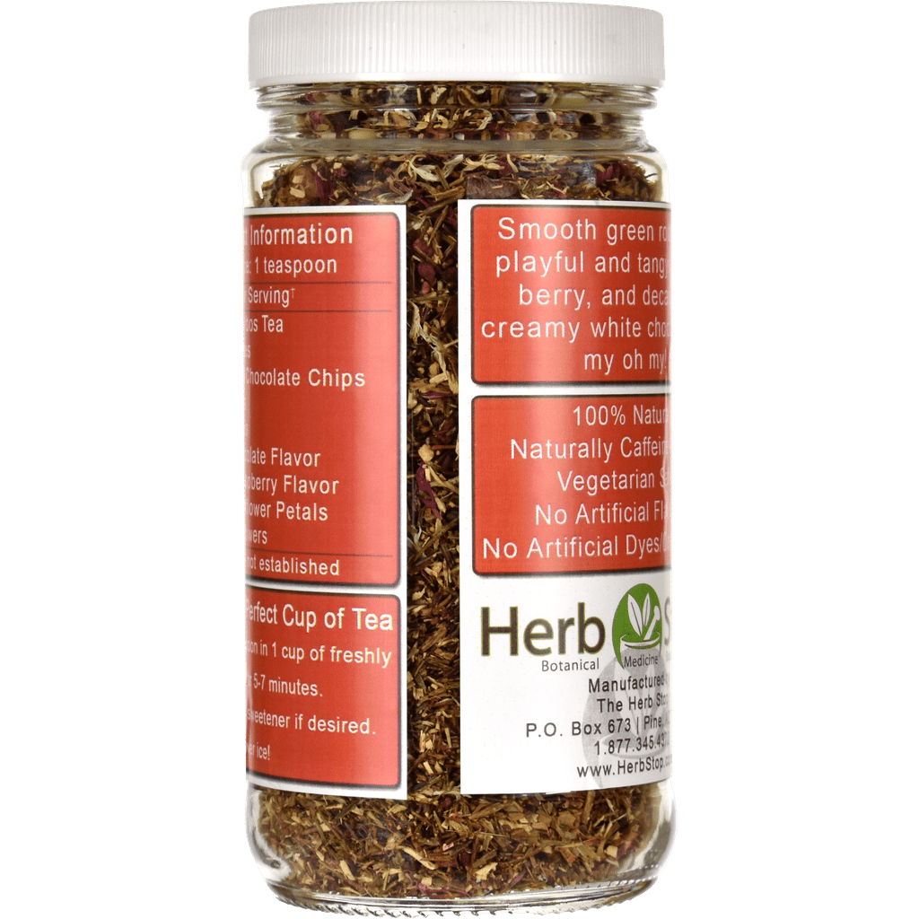 White Chocolate Raspberry Loose Leaf Rooibos Tea Jar - Back