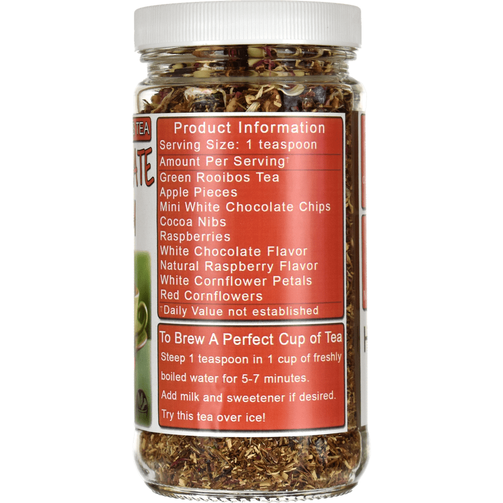 White Chocolate Raspberry Loose Leaf Rooibos Tea Jar - Right Side