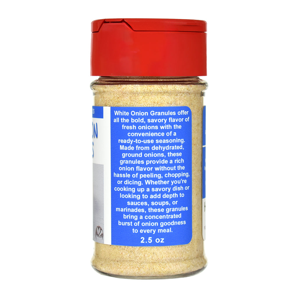 Organic White Onion Granules Spice Jar - Right Side