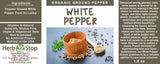 Organic White Pepper Ground Label