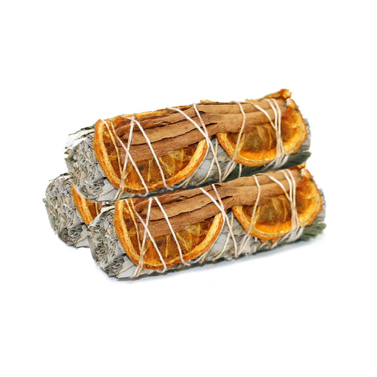 White Sage, Orange & Cinnamon Smudge Bundle