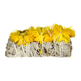 White Sage Smudge Bundle with Yellow Flowers