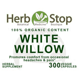 White Willow Bark Capsules Label - Front
