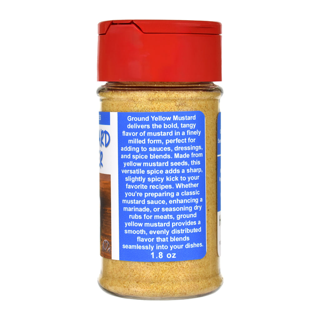 Organic Yellow Mustard Seed Ground Spice Jar - Right Side