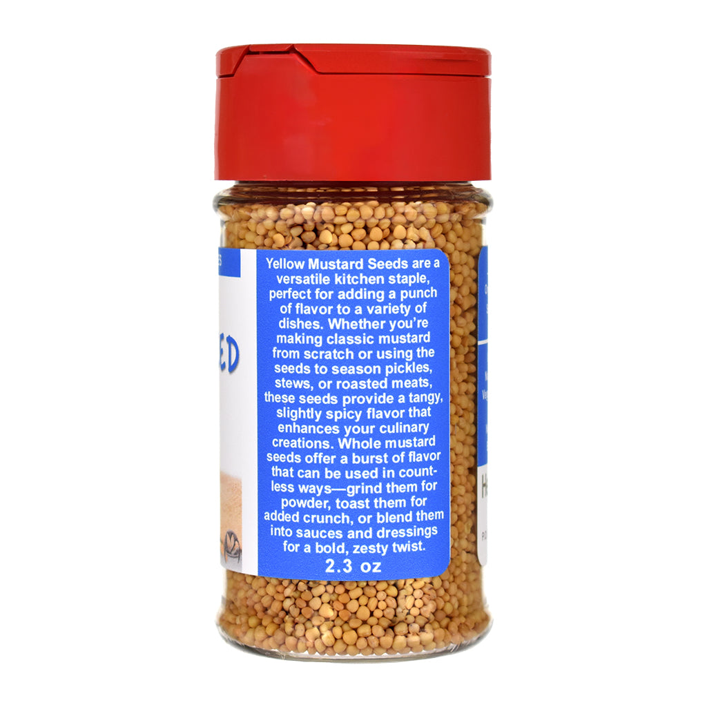 Organic Yellow Mustard Seed Whole Spice Jar - Right Side