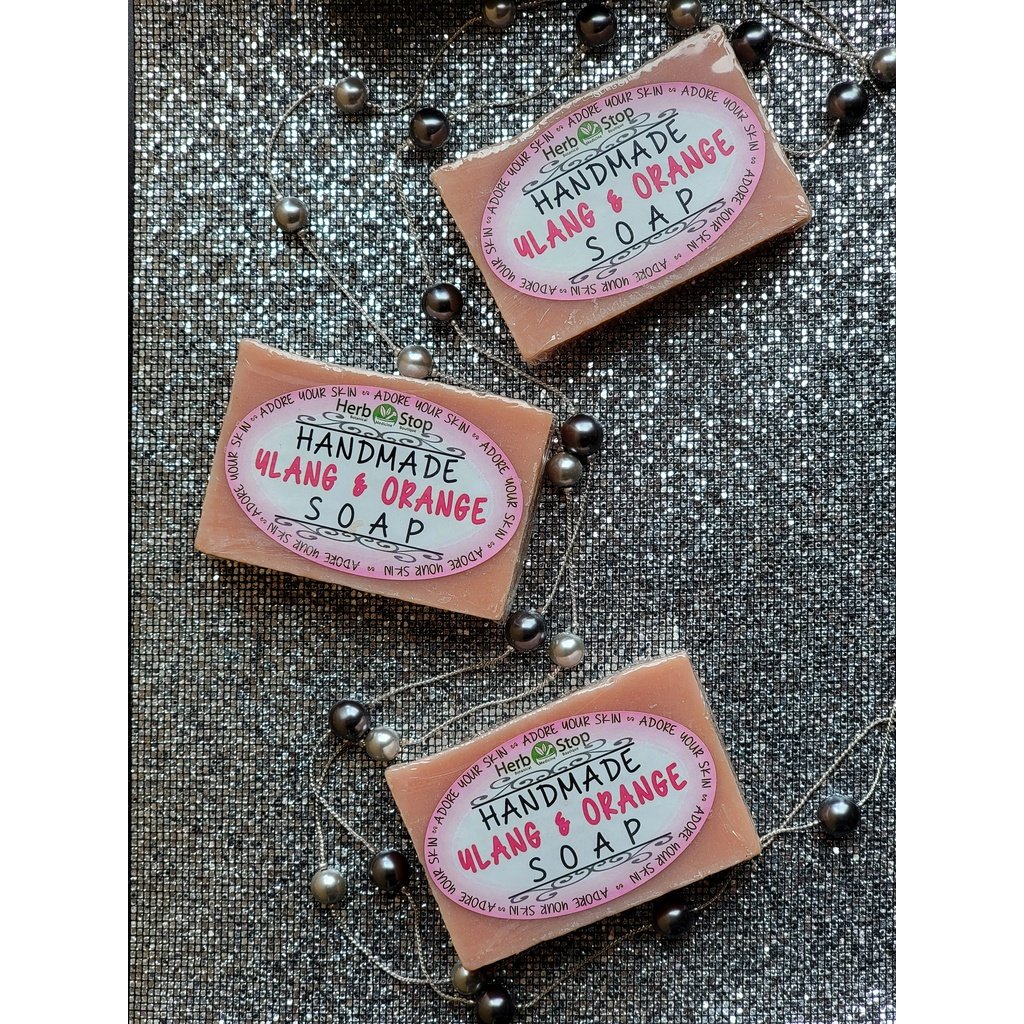 Ylang & Orange Handmade Soap on Silver Background