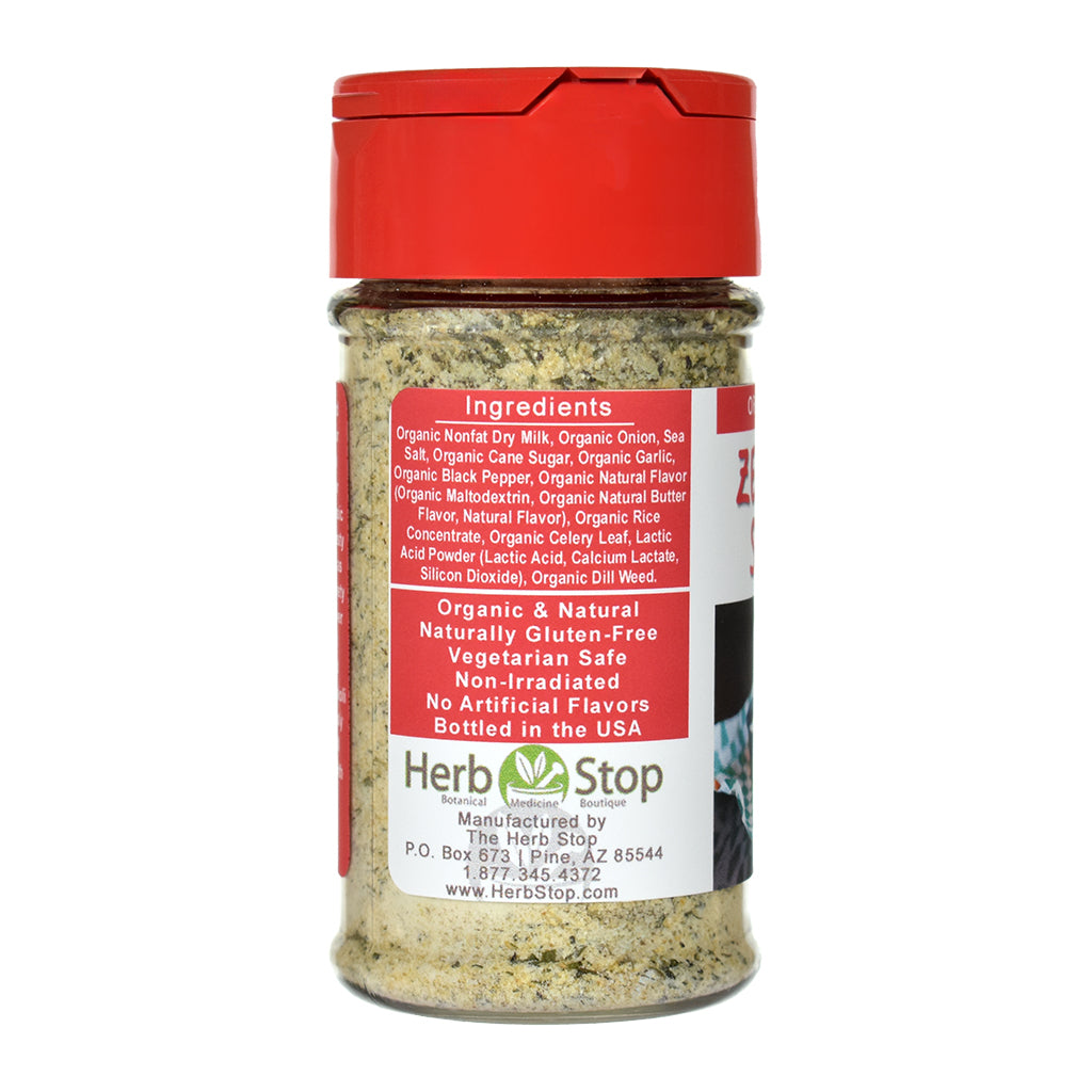 Organic Zesty Ranch Seasoning Spice Jar - Left