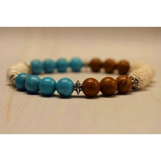 Aromatherapy Bracelet with Turquoise & Wood