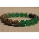 Aromatherapy Bracelet with Snowflake Obsidian and Green Agate