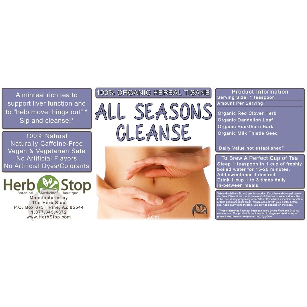 All Seasons Cleanse Loose Leaf Tea Jar Label