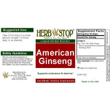 American Ginseng Extract Label