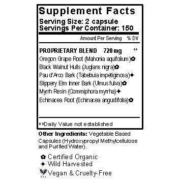 Anti-Yeast Capsules Supplement Facts