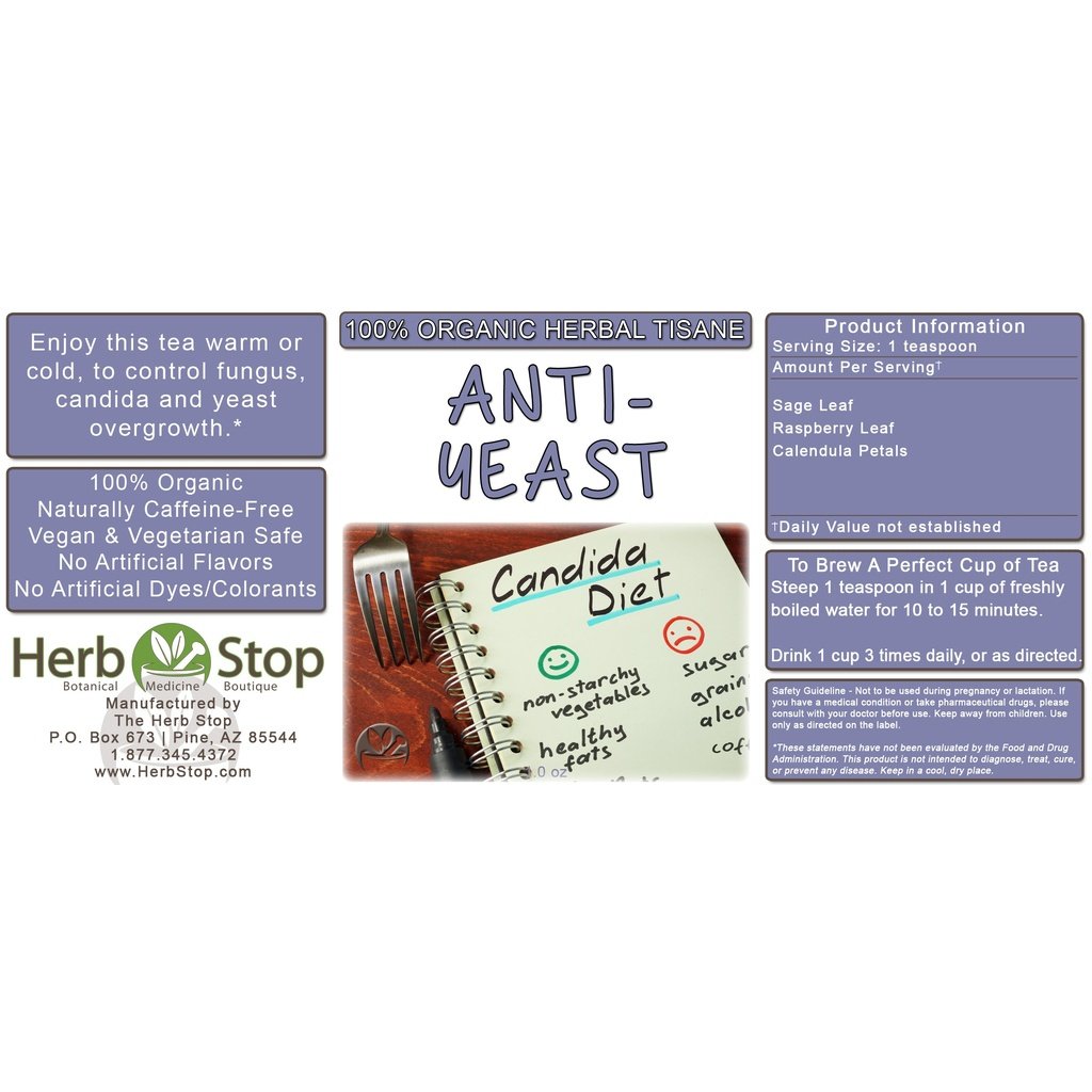 Organic Anti-Yeast Tea Label