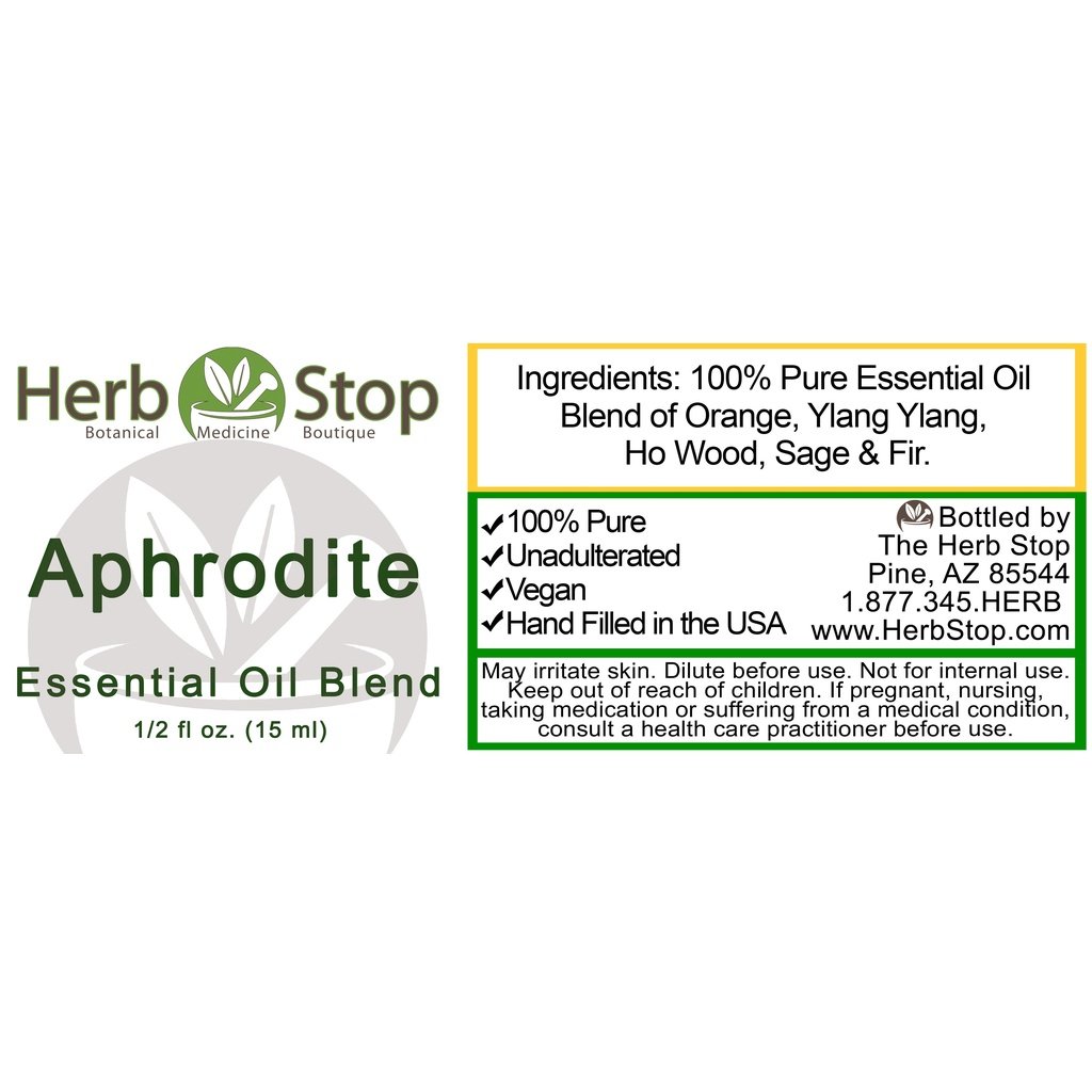 Aphrodite Essential Oil Blend Label