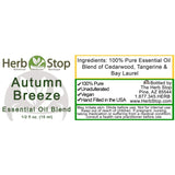 Autumn Breeze Aromatherapy Essential Oil Blend Label