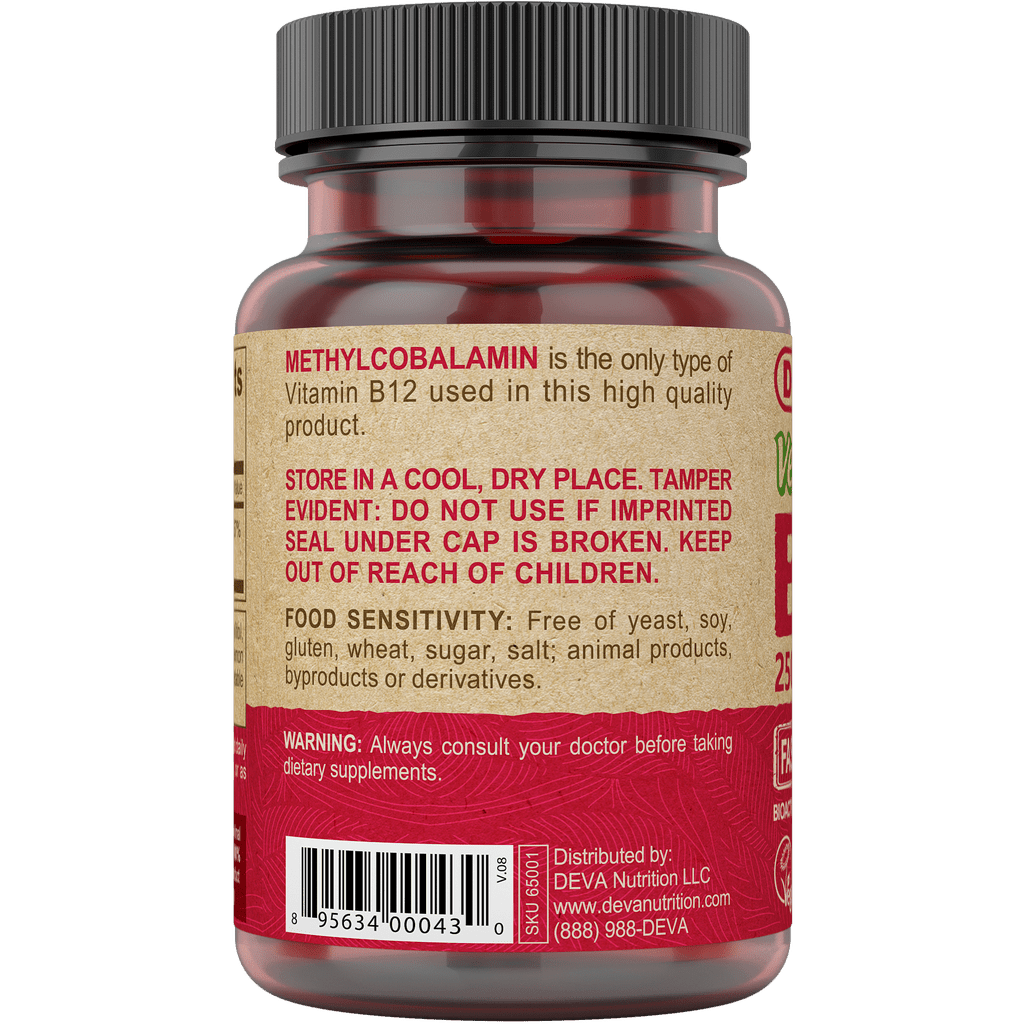 Deva Vegan B-12 Label