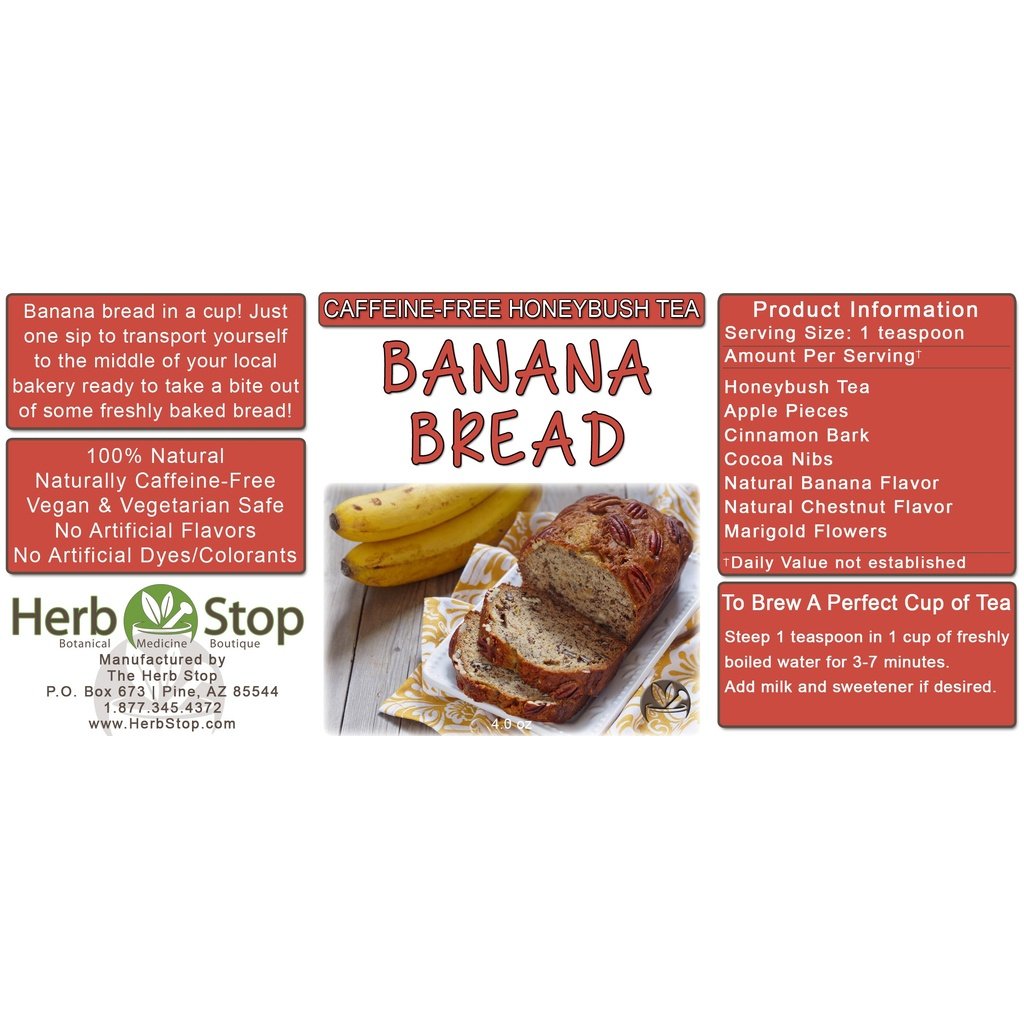 Banana Bread Honeybush Tea Label