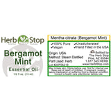 Bergamot Mint Essential Oil Label
