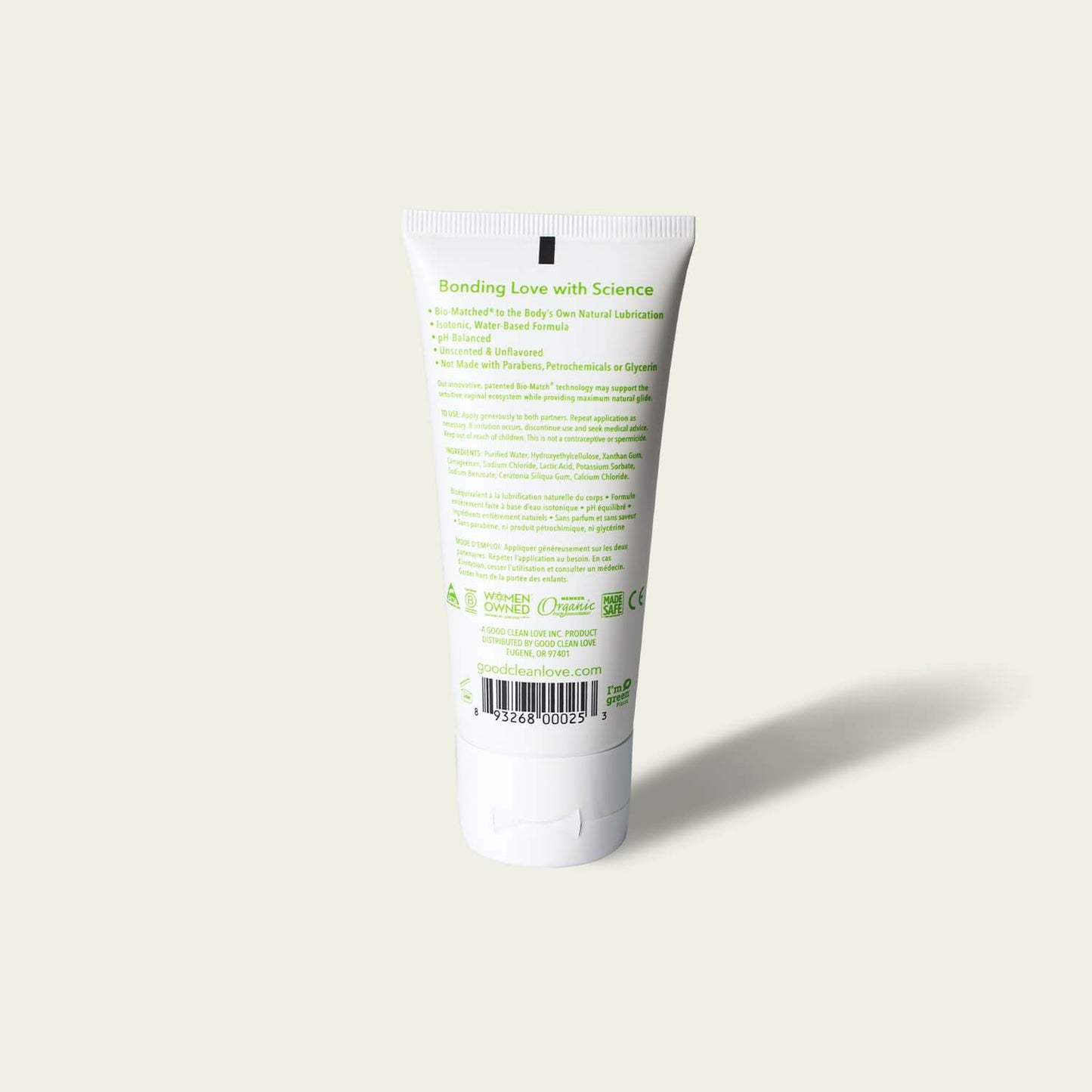 Good Clean Love Bio Nude Lubricant Back