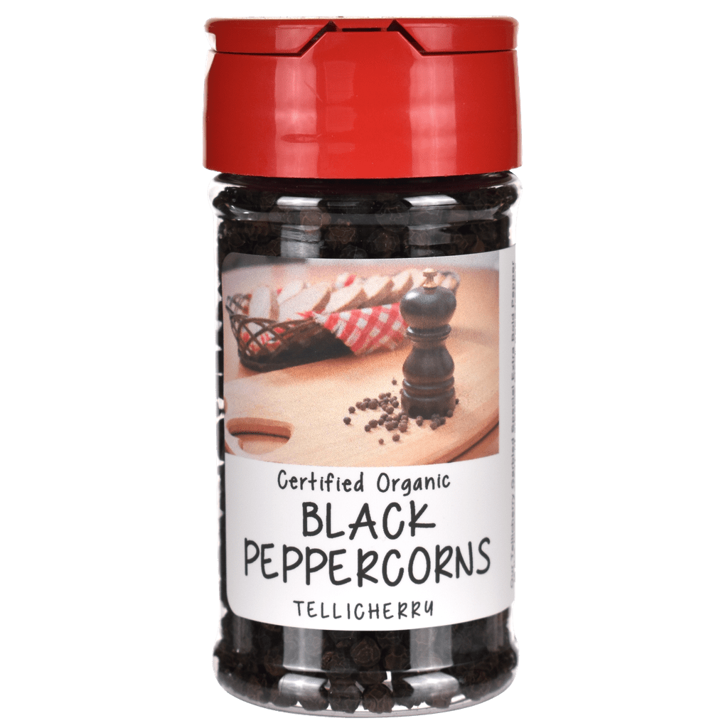 Organic Black Peppercorns Spice Jar