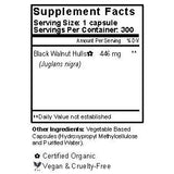 Black Walnut Hulls Capsules Supplement Facts