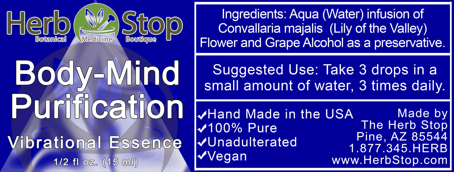 Body Mind Purification Vibrational Essence Label