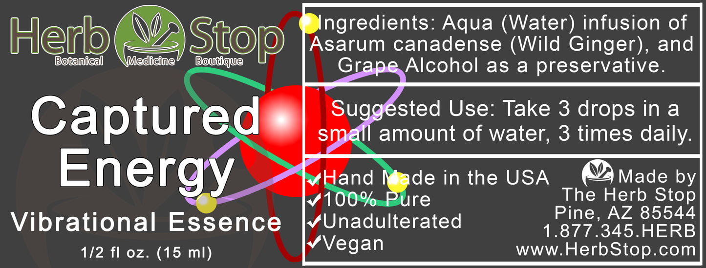 Captured Energy Vibrational Essence Label
