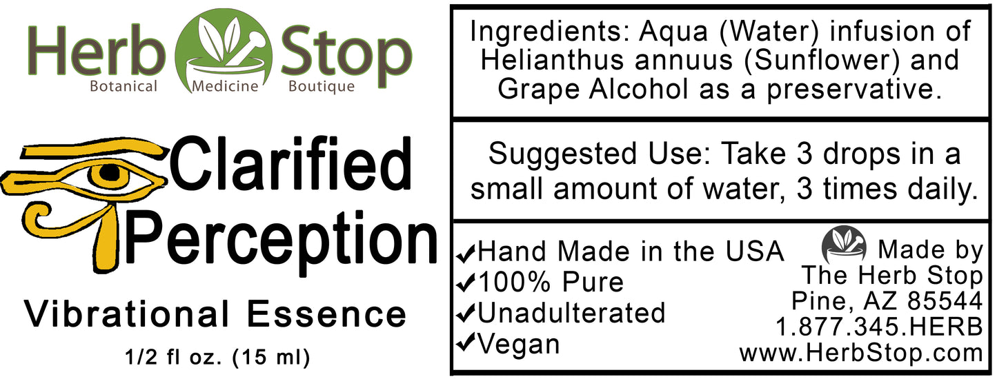 Clarified Perception Vibrational Essence Label