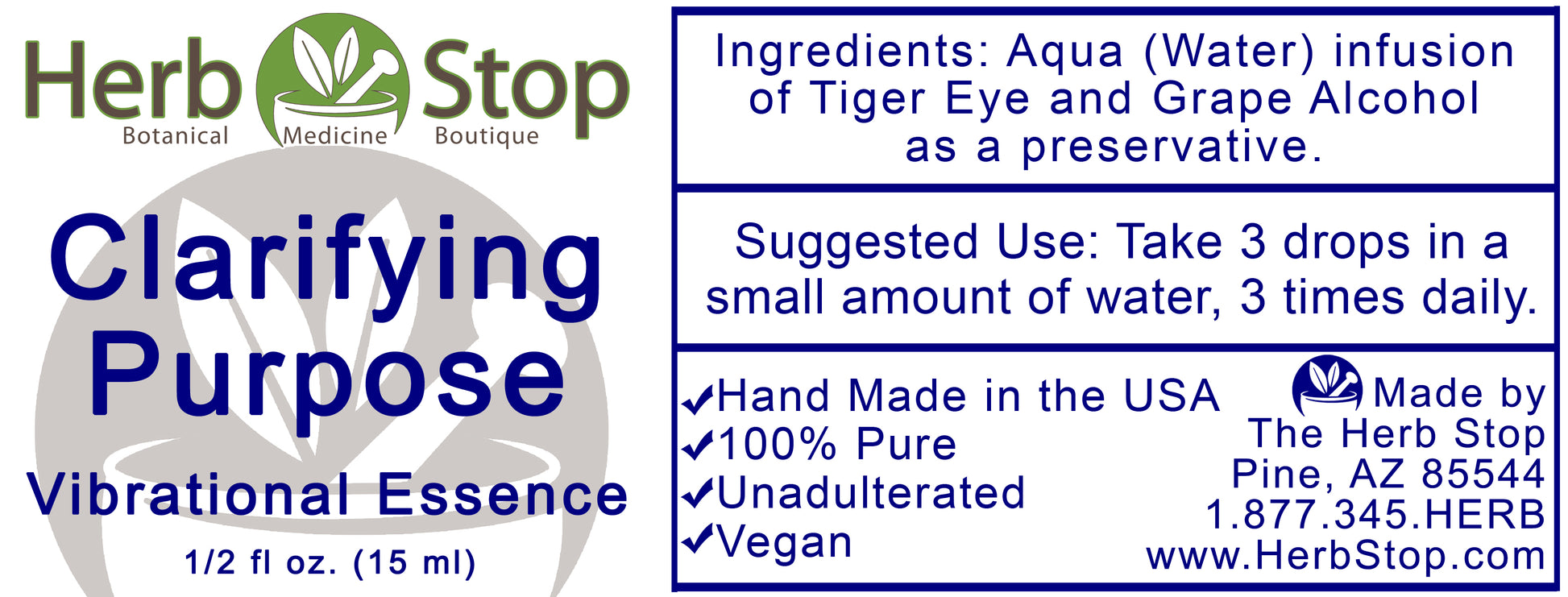Clarifying Purpose Vibrational Essence Label