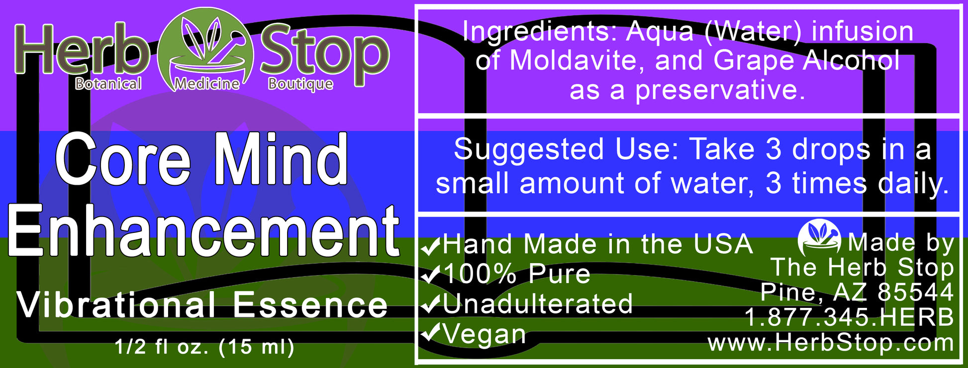 Core Mind Enhancement Vibrational Essence Label