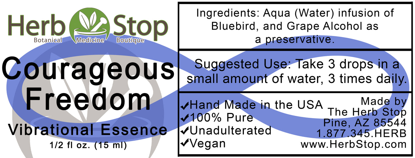 Courageous Freedom Vibrational Essence Label