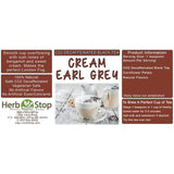 Cream Earl Grey Decaffeinated Black Tea Label