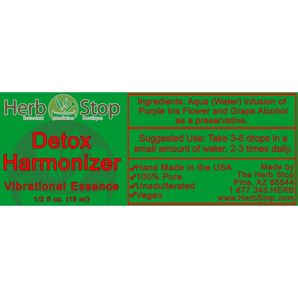 Detox Harmonizer Vibrational Essence Label