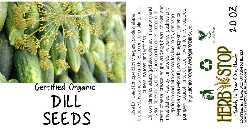 Organic Dill Seeds Label
