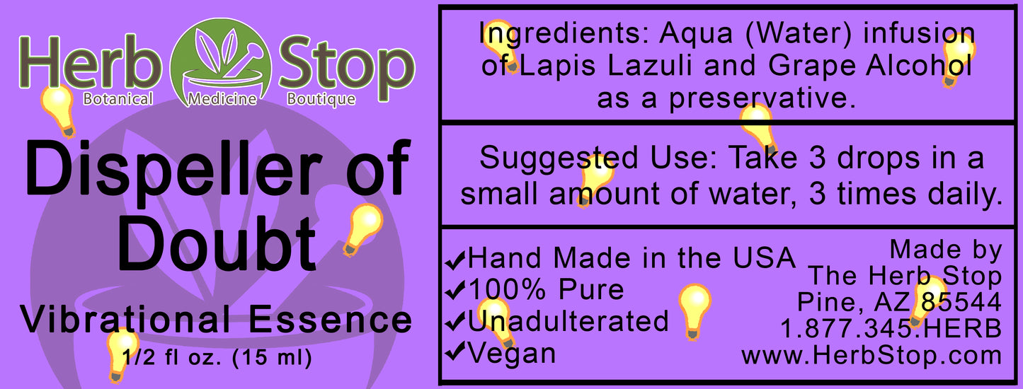 Dispeller of Doubt Vibrational Essence Label