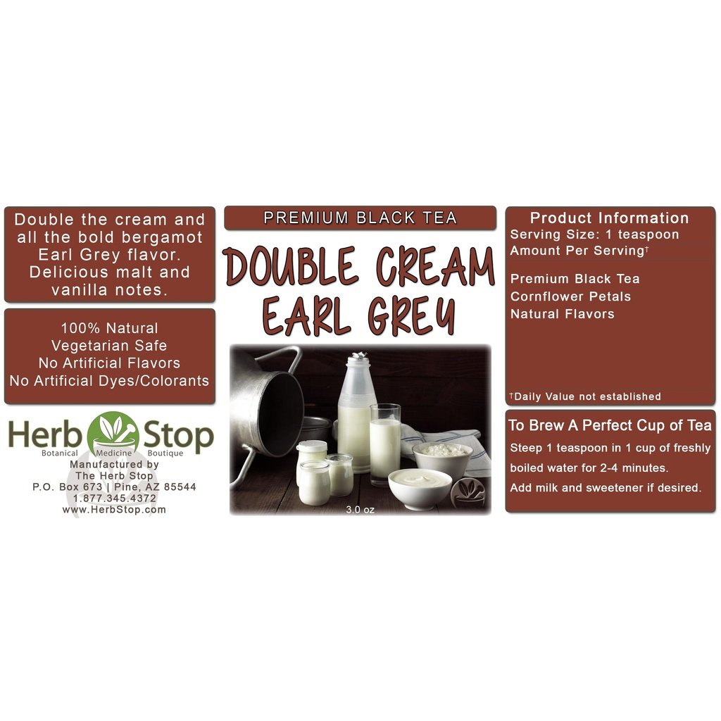 Double Cream Earl Grey Tea Label