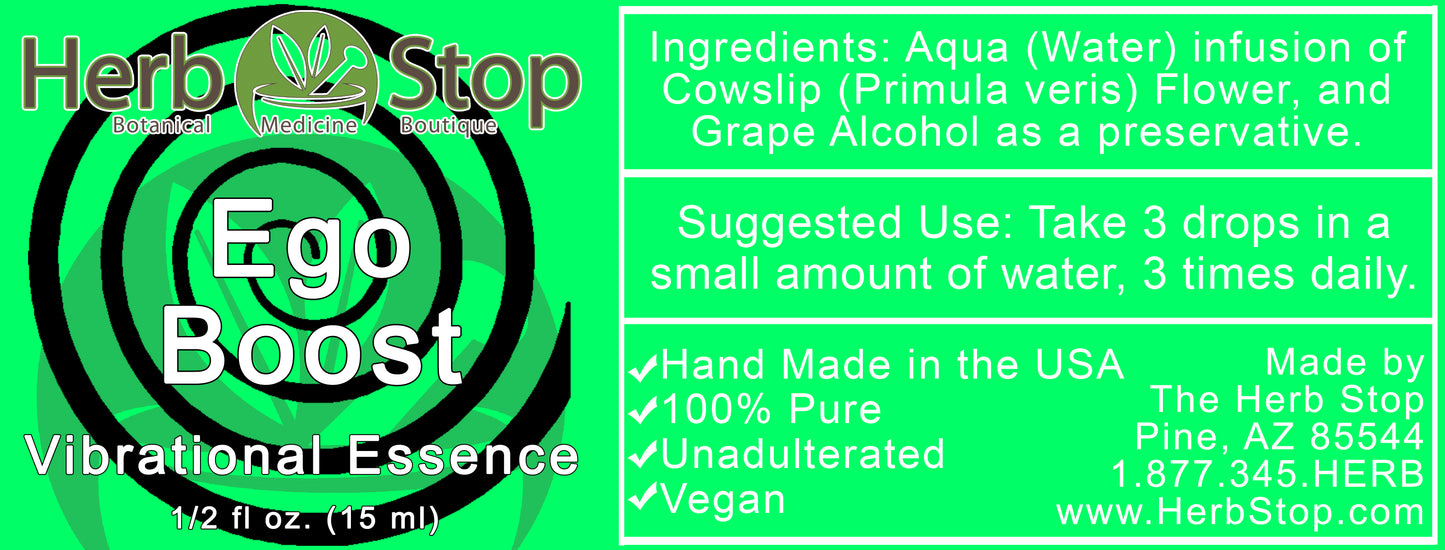 Ego Boost Vibrational Essence Label