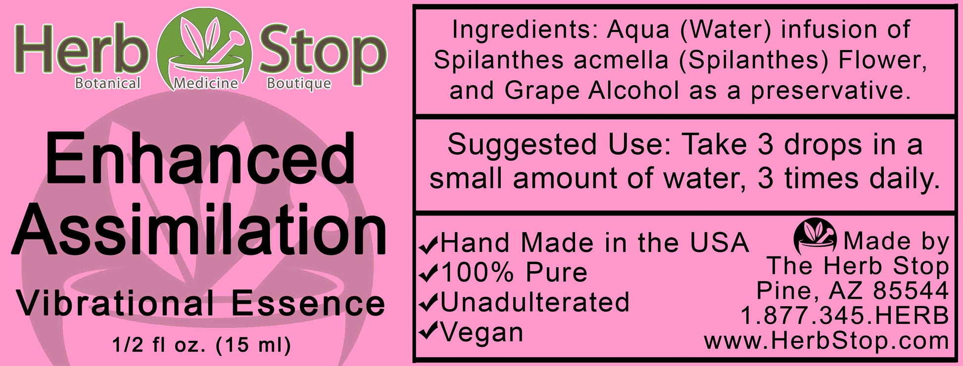 Enhanced Assimilation Vibrational Essence Label