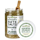 Eucalyptus & Spearmint Bath Salts Open with Scoop