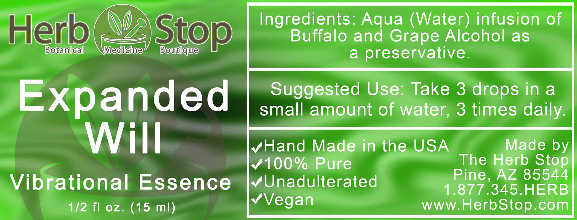 Expanded Will Vibrational Essence Label