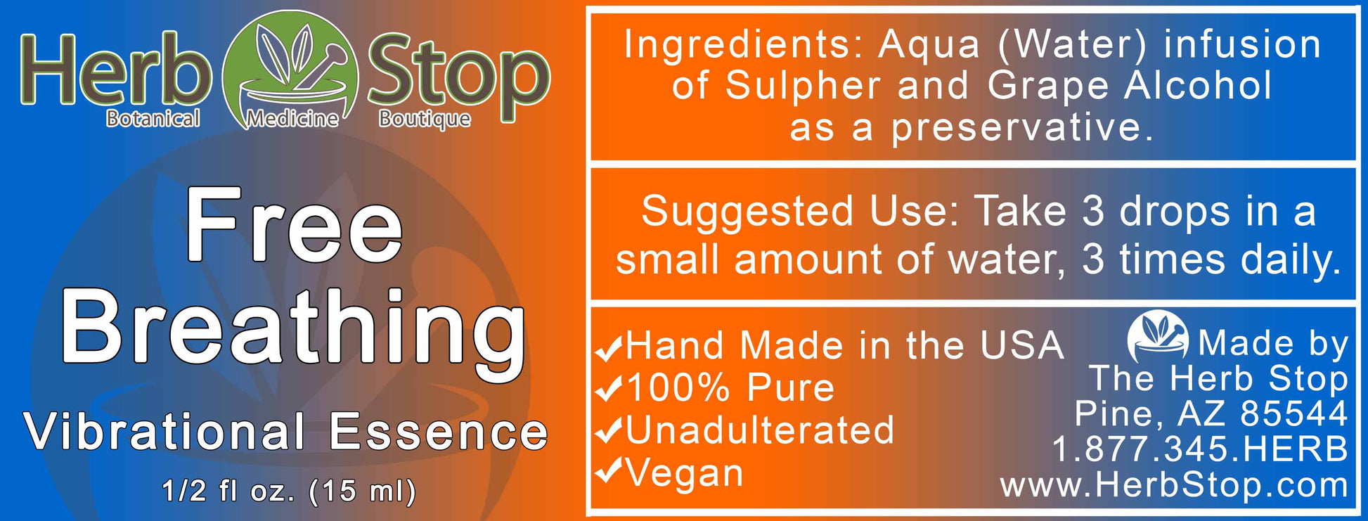 Free Breathing Vibrational Essence Label